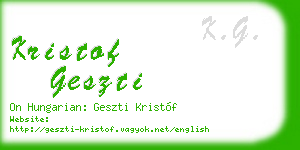 kristof geszti business card